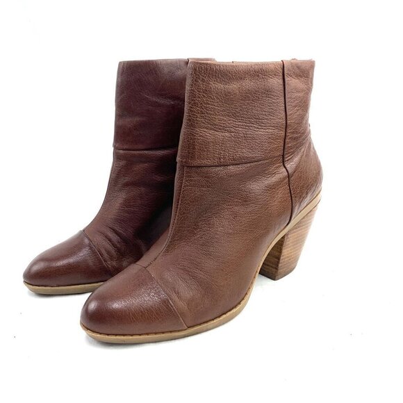 Bandolino Joined To Me Leather Ankle Booties Rear Zipper Western Heel Brown 8M - Picture 15 of 15